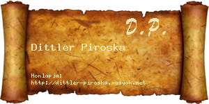 Dittler Piroska névjegykártya